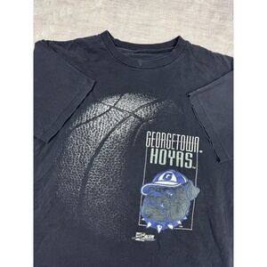 Vtg Georgetown Hoyas Shirt Mens Large Blue 90s Basketball Salem Single Stitch